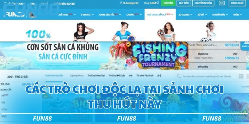 fun88.com 44 Các trò chơi nổi bật tại nhà cái Fun88